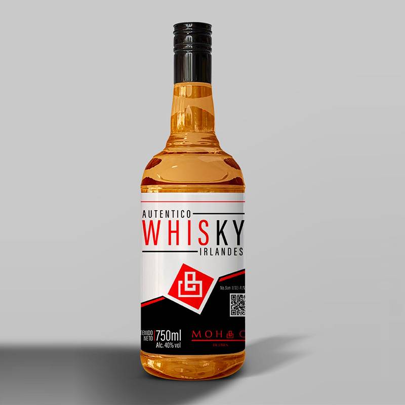 Botella, etiqueta licor